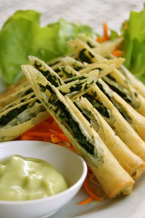Spinach rollの写真素材