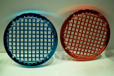 Glare of round steel gratingの写真素材