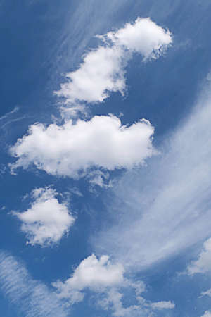 The cloud in blue sky.