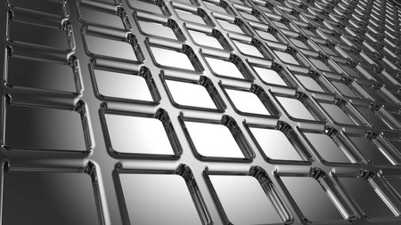 Abstract glass silver square pattern backgroundの写真素材