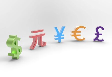 World money symbol isolated on a white backgroundの写真素材