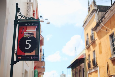 Colorful house facades of Old San Juan, Puerto Ricoのeditorial素材