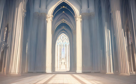 anime cathedral, church, generative aiの素材