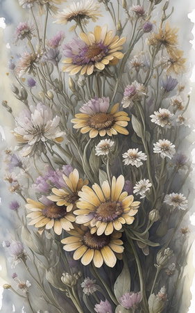 flowers, plants, botanical, green, flower, generative ai, aiの素材