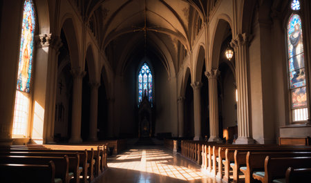 anime cathedral, church, generative ai, generative, aiの素材