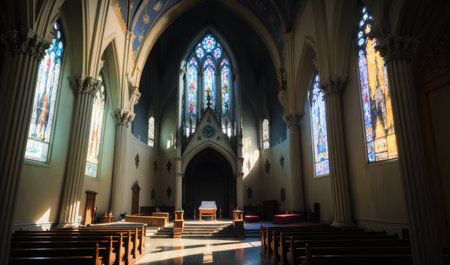 anime cathedral, church, generative ai, generative, aiの素材