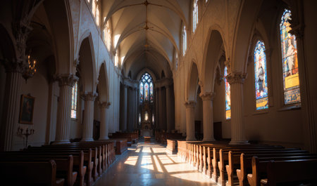 anime cathedral, church, generative ai, generative, aiの素材