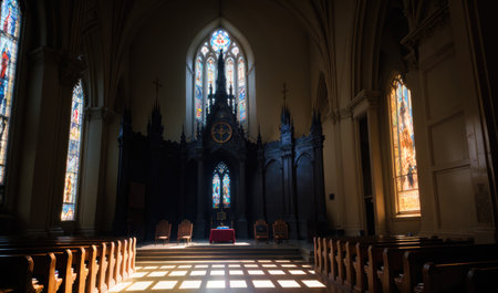 anime cathedral, church, generative ai, generative, aiの素材