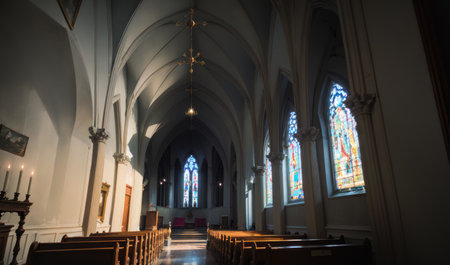 anime cathedral, church, generative ai, generative, aiの素材