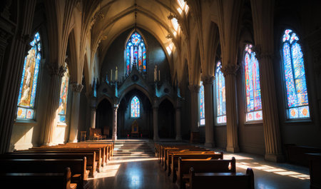 anime cathedral, church, generative ai, generative, aiの素材