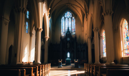 anime cathedral, church, generative ai, generative, aiの素材