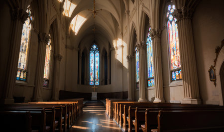 anime cathedral, church, generative ai, generative, aiの素材
