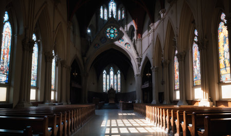 anime cathedral, church, generative ai, generative, aiの素材