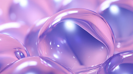 transparent liquid water bubbles. Facial skin care cosmetic product. Generative AIの素材