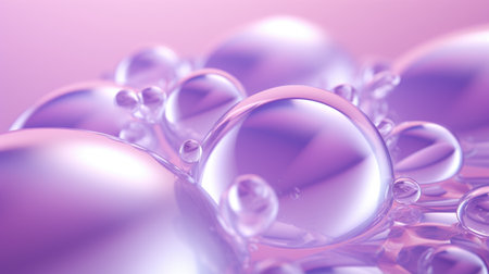 transparent liquid water bubbles. Facial skin care cosmetic product. Generative AIの素材