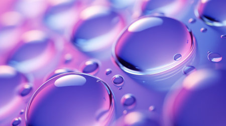 transparent liquid water bubbles. Facial skin care cosmetic product. Generative AIの素材
