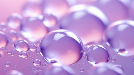transparent liquid water bubbles. Facial skin care cosmetic product. Generative AIの素材
