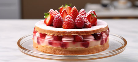 strawberry cake tart pie dessert pastry food, aiの素材