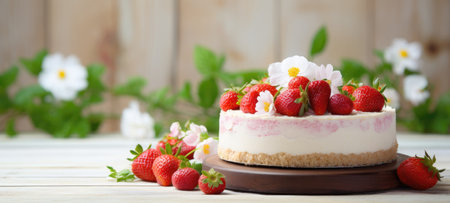 strawberry cake tart pie dessert pastry food, aiの素材