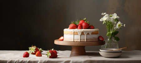 strawberry cake tart pie dessert pastry food, aiの素材