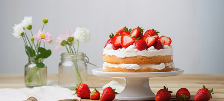 strawberry cake tart pie dessert pastry food, aiの素材