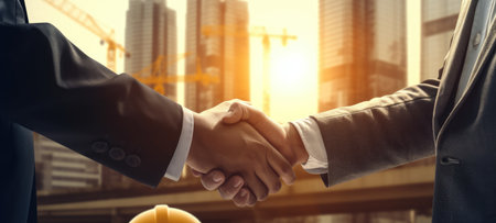 business construction agreement business hand shakes, aiの素材