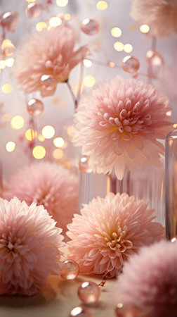 halloween pink sparkle pumpkin flowers, aiの素材