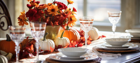 halloween, thanksgiving table settings decoration, aiの素材