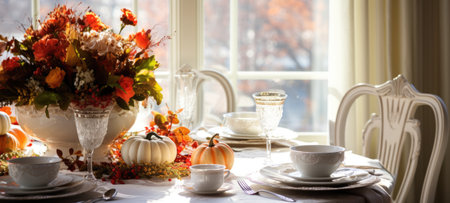 halloween, thanksgiving table settings decoration, aiの素材