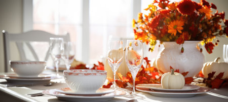 halloween, thanksgiving table settings decoration, aiの素材