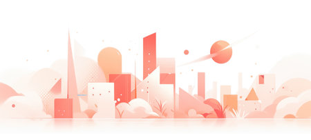 city cityscape urban buildings illustration design, aiの素材