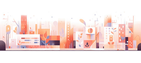 city cityscape urban buildings illustration design, aiの素材