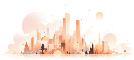 city cityscape urban buildings illustration design, aiの素材