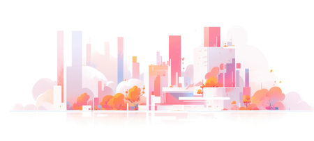 city cityscape urban buildings illustration design, aiの素材