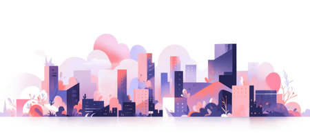 city cityscape urban buildings illustration design, aiの素材