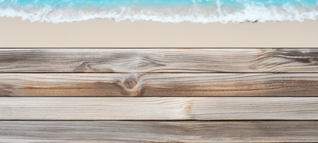 seashells on wood and sand summerの素材