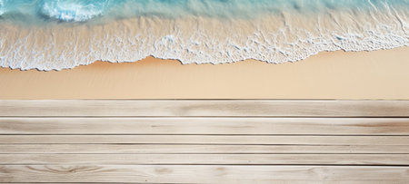 seashells on wood and sand summerの素材