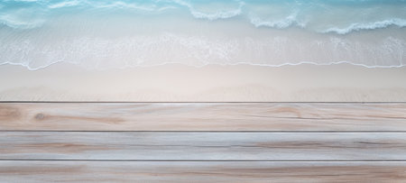 seashells on wood and sand summerの素材