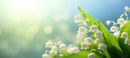 Convallaria majalis, lily of the valley flowers, aiの素材