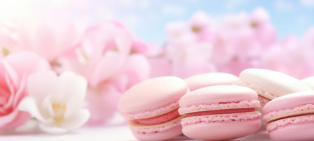 pink macaron, sweet dessert food, aiの素材