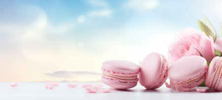 pink macaron, sweet dessert food, aiの素材