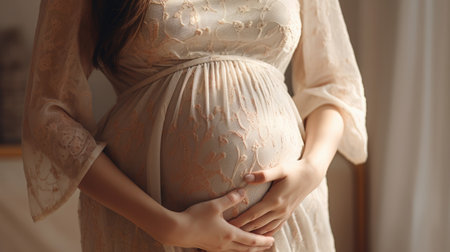 woman pregnant expecting maternity dress mom, aiの素材