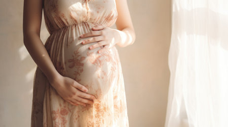 woman pregnant expecting maternity dress mom, aiの素材