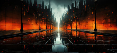 futuristic cyber buildings tech concept, aiの素材