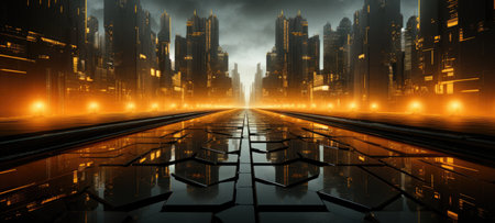 futuristic cyber buildings tech concept, aiの素材