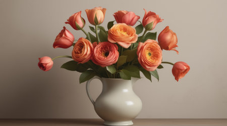 flower bouquet vase in simple background, aiの素材