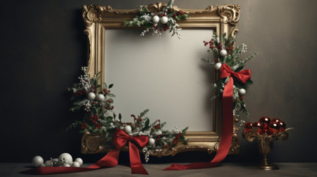 ribbon xmas frame christmas season holiday, aiの素材