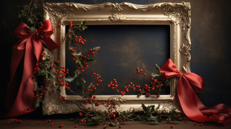 ribbon xmas frame christmas season holiday, aiの素材