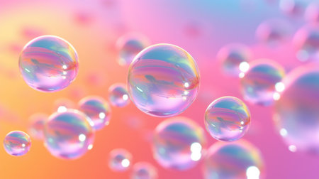 background with colorful and vibrant bubbles, aiの素材