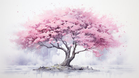 japanese sakura, cherry blossom tree during spring, aiの素材